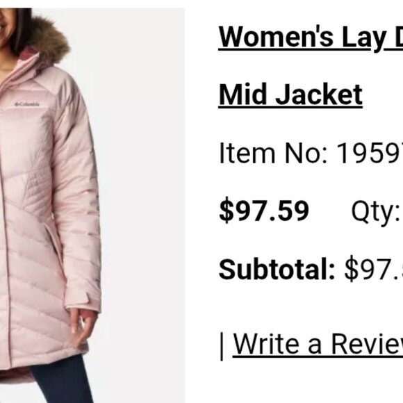 Womens Columbia Lay D Down Mid Jacket - Picture 2 of 9